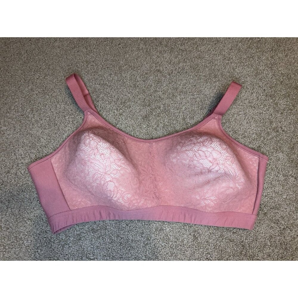 CACIQUE Blush Pink Cotton Scoop Neck Lightly Lined No Wire Bra 46DD